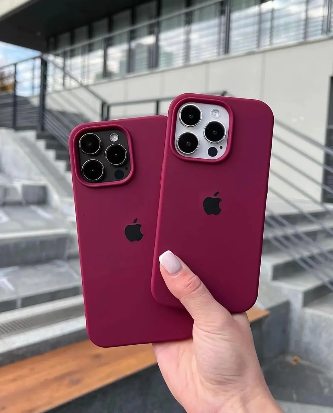 Plum Apple Logo Silicone Case