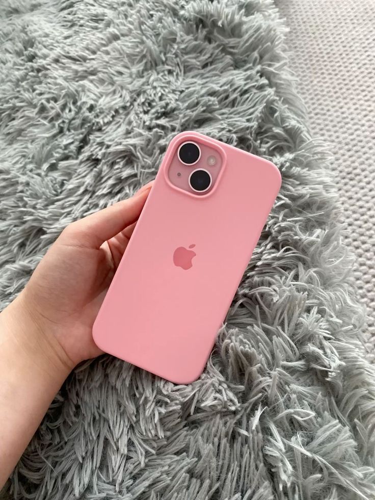 Baby Pink Apple Logo Silicone Case 🩷