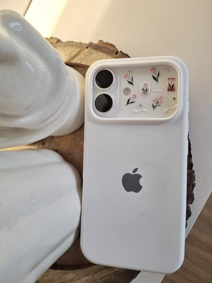 White Apple Logo Silicone Case 🤍