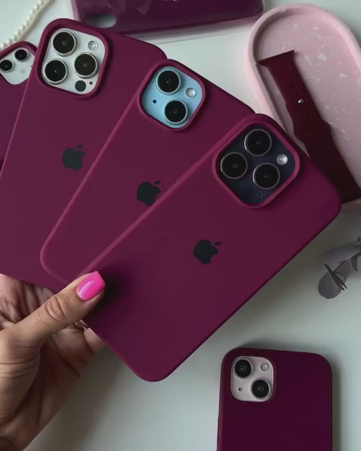 Wine Cherry Silicon Case For iPhone 🍒