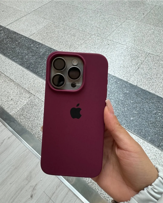 Plum Apple Logo Silicone Case