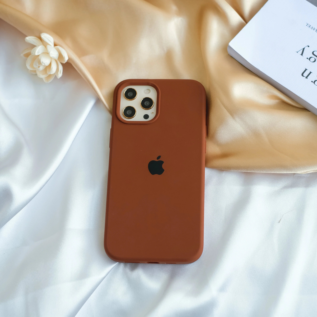 Choco Brown Apple Logo Silicone Case 🤎