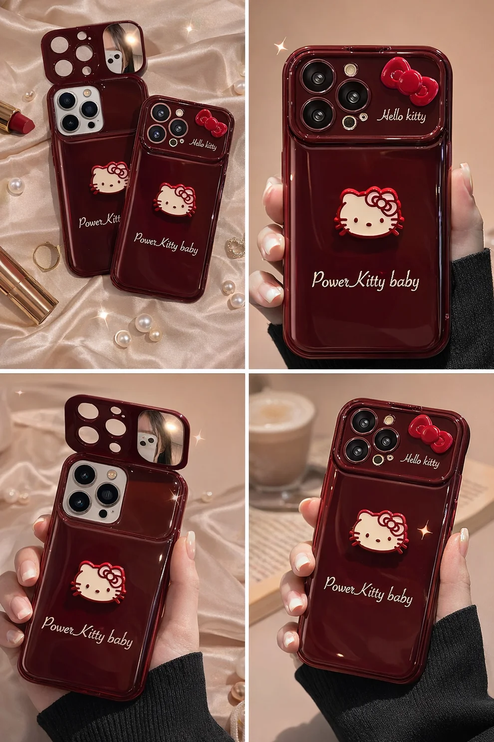Red Cherry Kitty Mirror Baby Case🍒