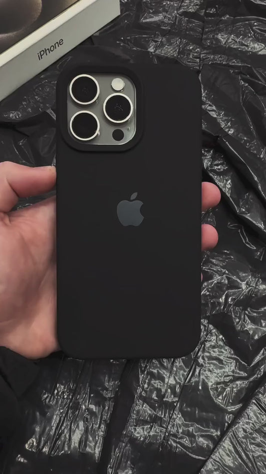 Blacky Apple Logo Silicone Case🖤