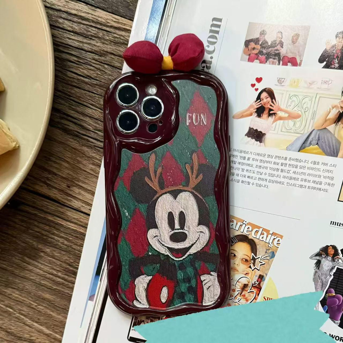 Mickey Mouse Ribbon Bow Case -Deep 🍷