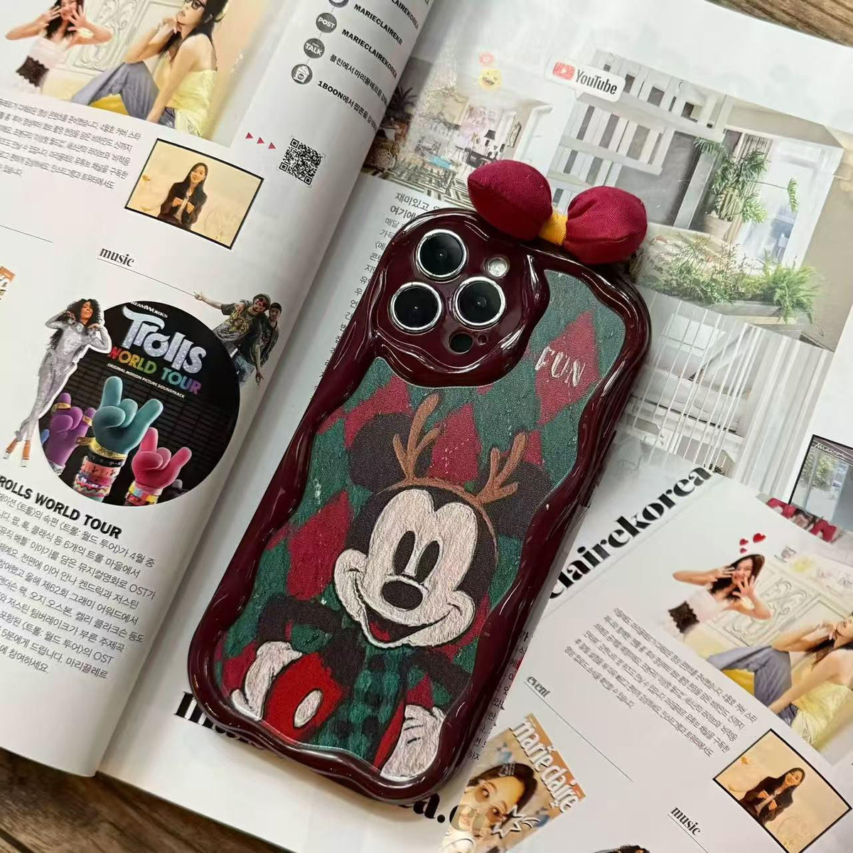 Mickey Mouse Ribbon Bow Case -Deep 🍷