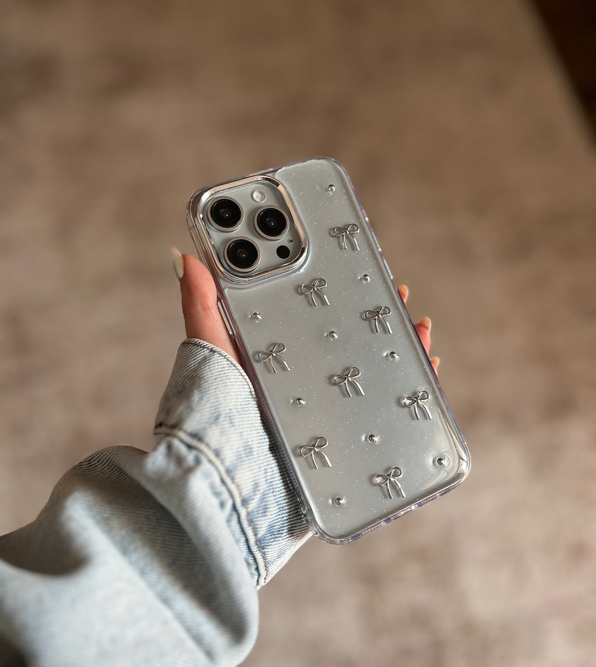 New Korean Bow Shimmer Case