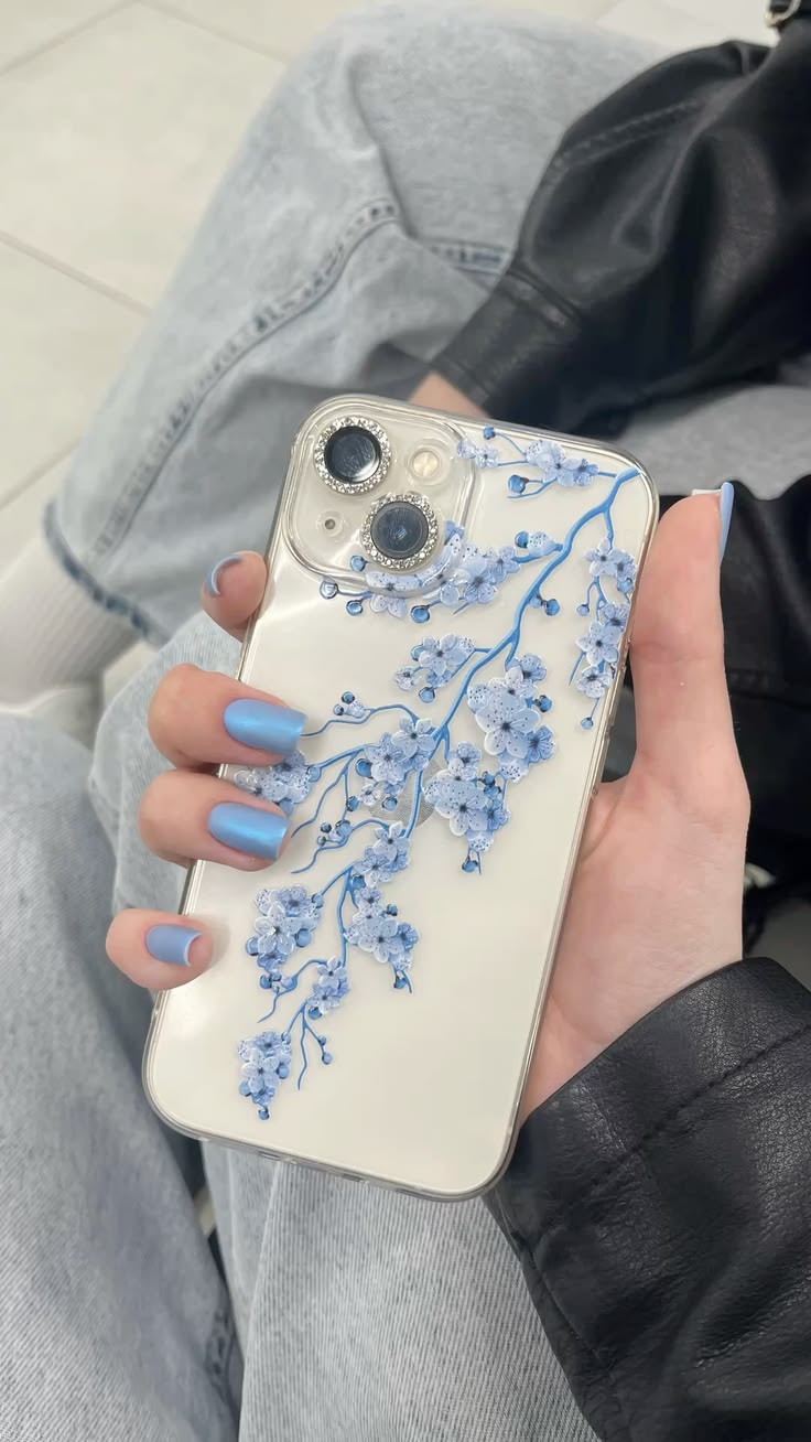 Blue Flower Custom Case - Available For All Smart Phnes💜