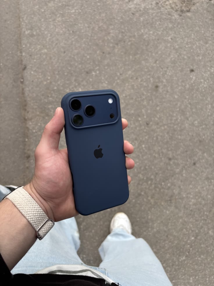 Deep Blue Apple Logo Silicone Case💙