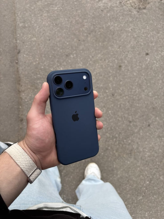 Deep Blue Apple Logo Silicone Case💙