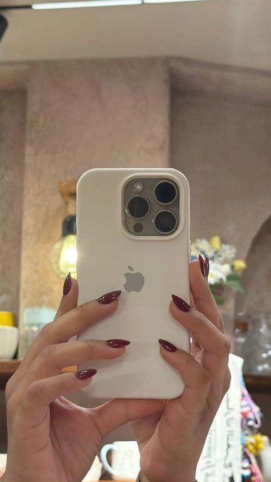 White Apple Logo Silicone Case 🤍