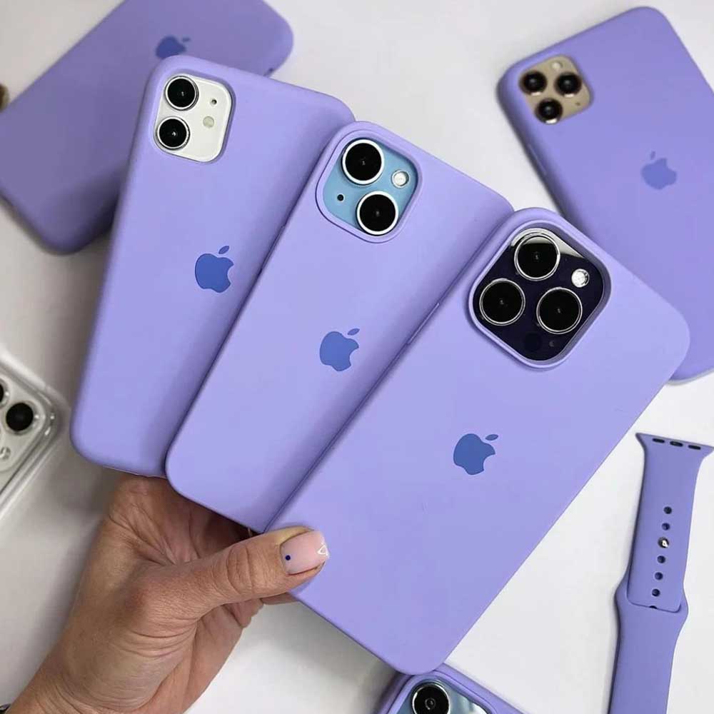 Lilac Apple Logo Silicone Case 🪻
