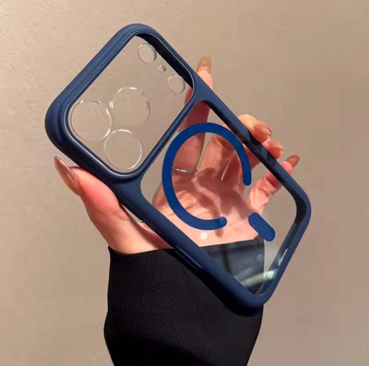 Crystal Clear Magsafe Rubber Border Case 🔥