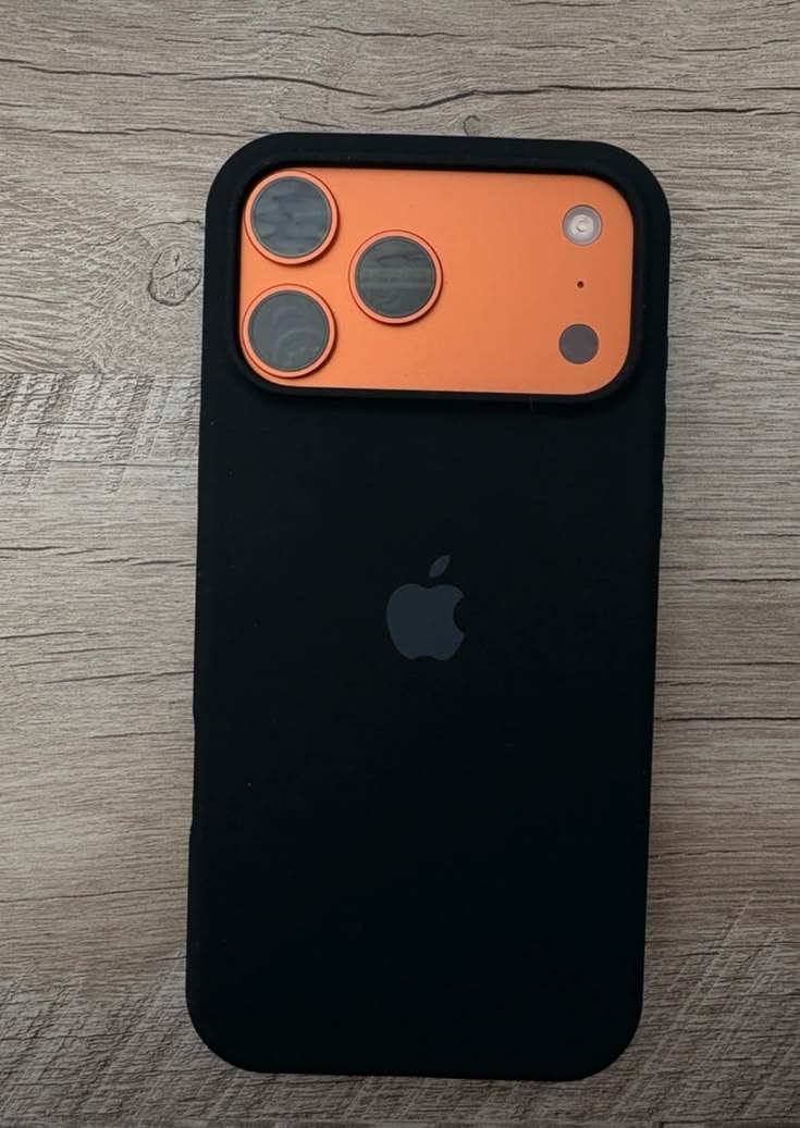 Black Apple Logo Silicone Case♠️