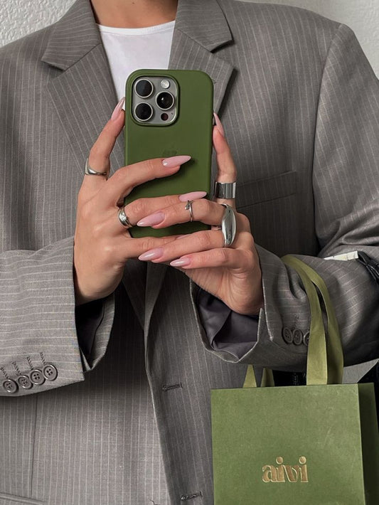 Olive Green Apple Logo Silicone Case💚