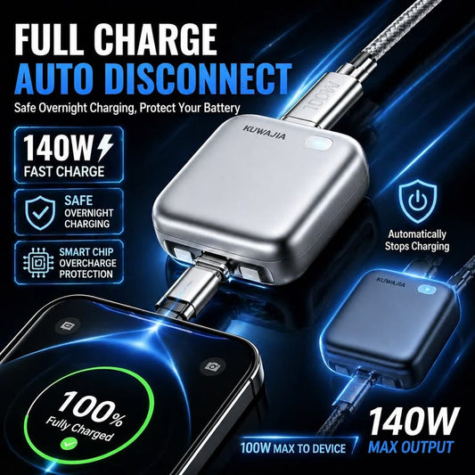 Auto E-ject Smart Charger 140W (Automatic disconnect Fast Charger)