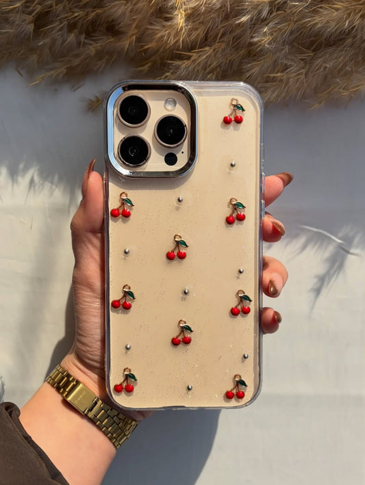 Red Cherry Bow Shimmer Case🍒