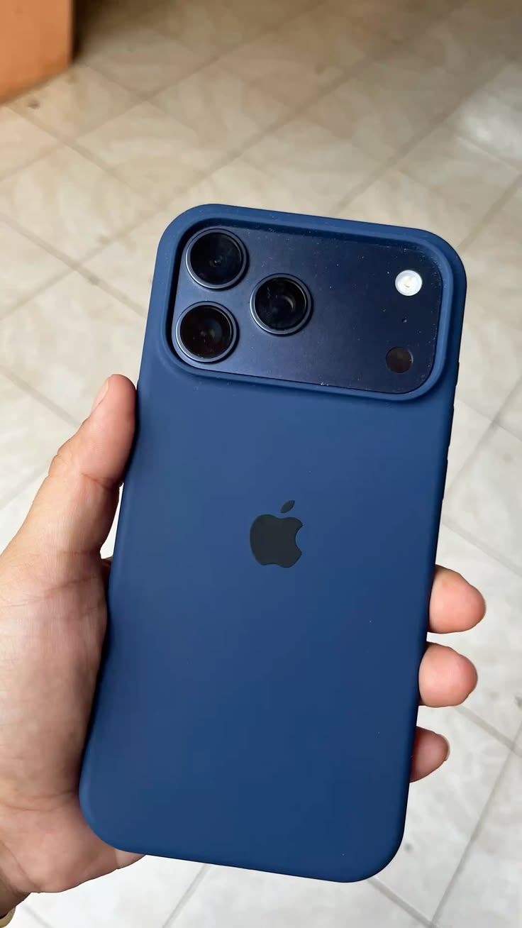 Deep Blue Apple Logo Silicone Case💙