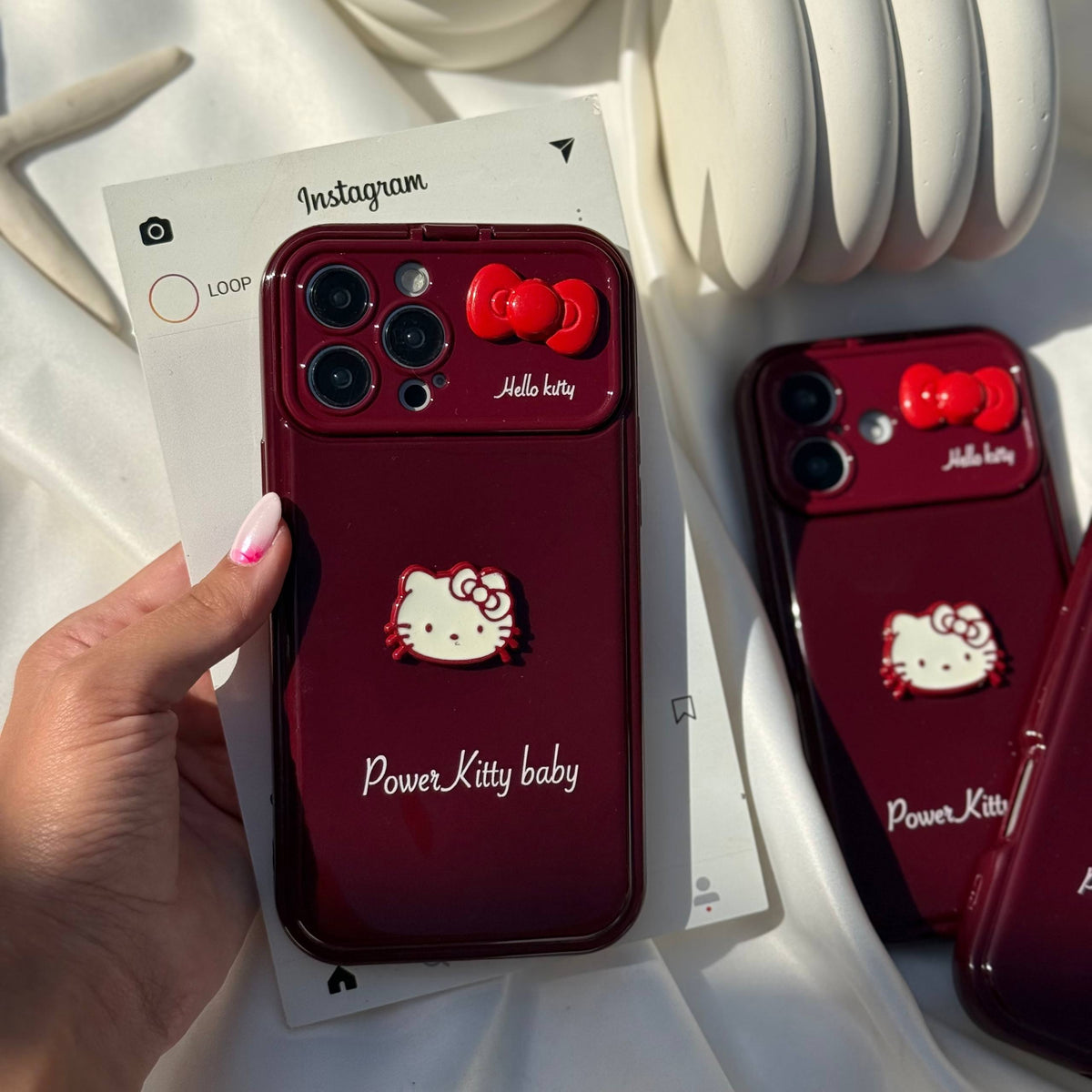 Red Cherry Kitty Mirror Baby Case🍒