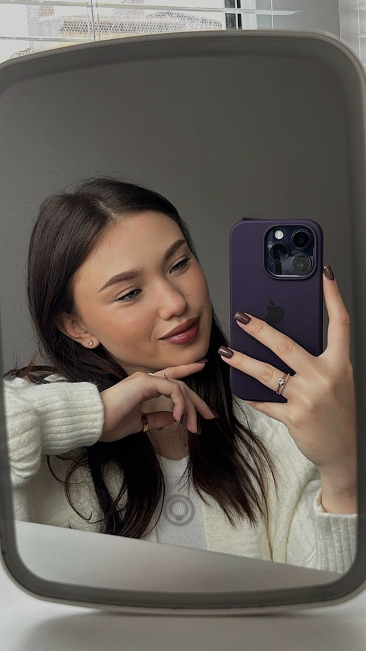 Deep Purple Apple Logo Silicone Case 💜