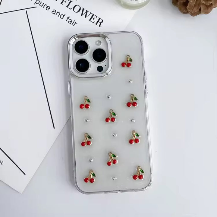 Red Cherry Bow Shimmer Case🍒